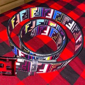 RARE Fendi Zucca Multicolor men’s large belt